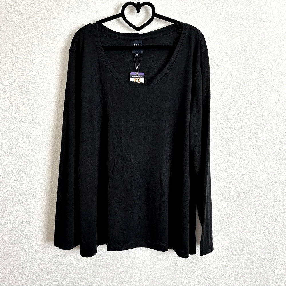 GAP Black Burnout Long Sleeve Tee Size XXL